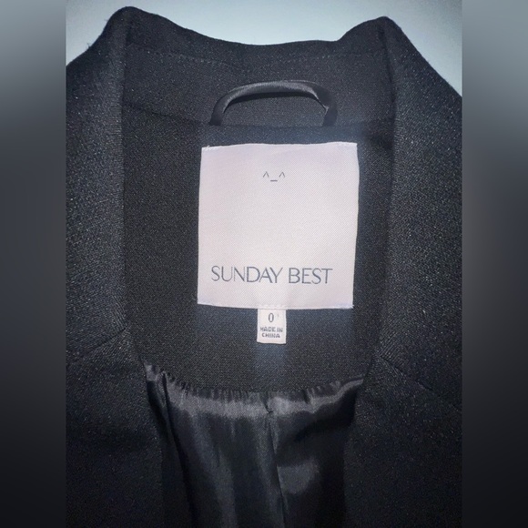 Aritzia Sunday Best black one button casual blazer jacket Size 0 - Picture 2 of 8